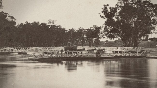 The river crossing in action about 1870. Picture: State Library of Victoria