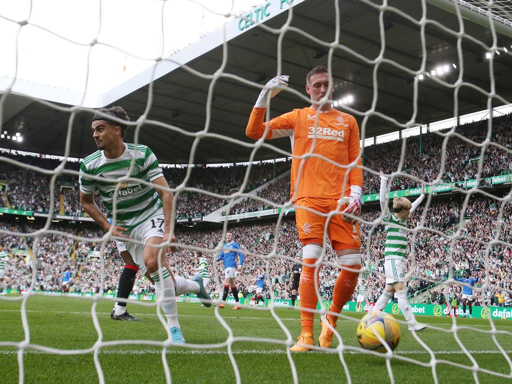 Jota opens the scoring for Celtic with his eighth league goal of the season. Picture: Ian MacNicol/Getty Images