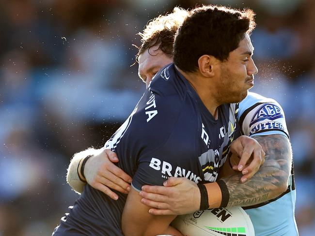 Jason Taumalolo has been taking hit-ups in Cowboys colours since 2010. Picture: Brendon Thorne/Getty Images