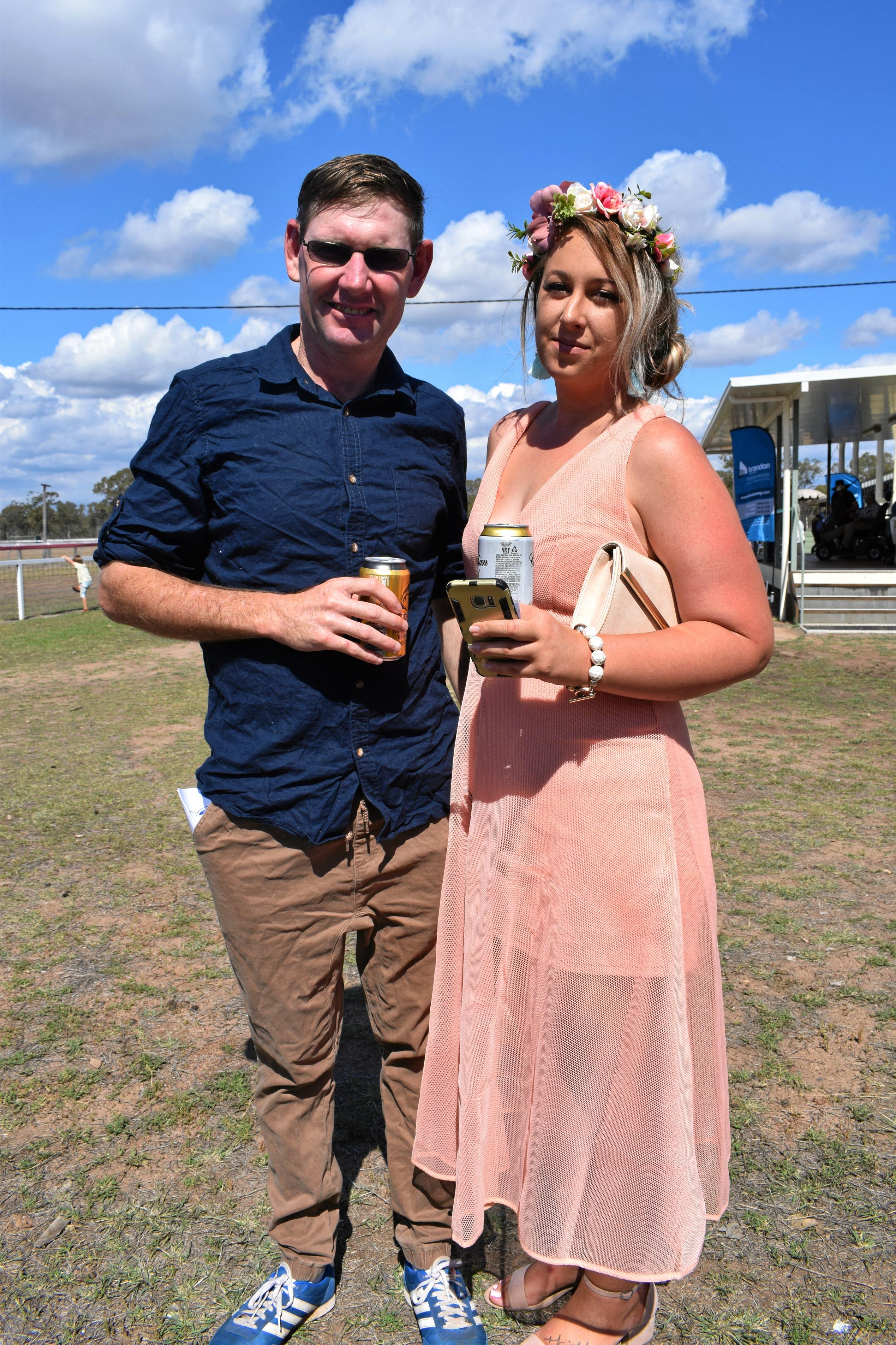 Michael Iverson and April Dicks at the Tara Races October 6, 2018. Picture: Brooke Duncan