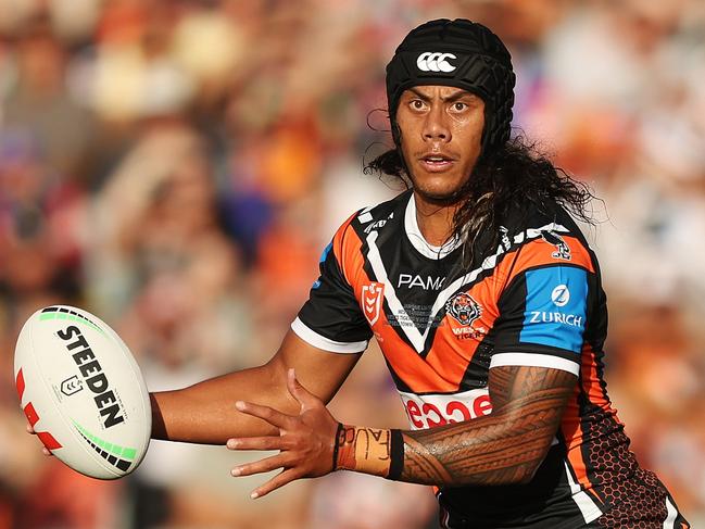 Jarome Luai couldn’t inspire the Tigers to a win on debut. Picture: Mark Metcalfe/Getty Images