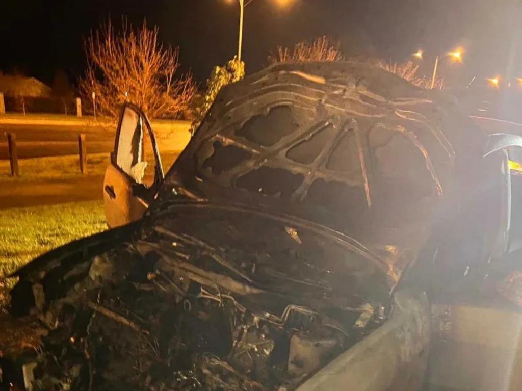 One of the destroyed cars. Picture: Facebook