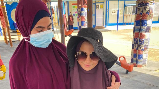 Assya Assaad, 15, right and her 12-year-old sister Maysa . Picture: Ellen Whinnett