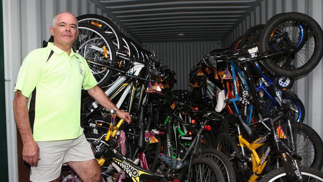 The Western Sydney Cycling Network has filled a shipping container to capacity – and that’s on top of the bikes in their shed. Picture: AAP Image / Robert Pozo