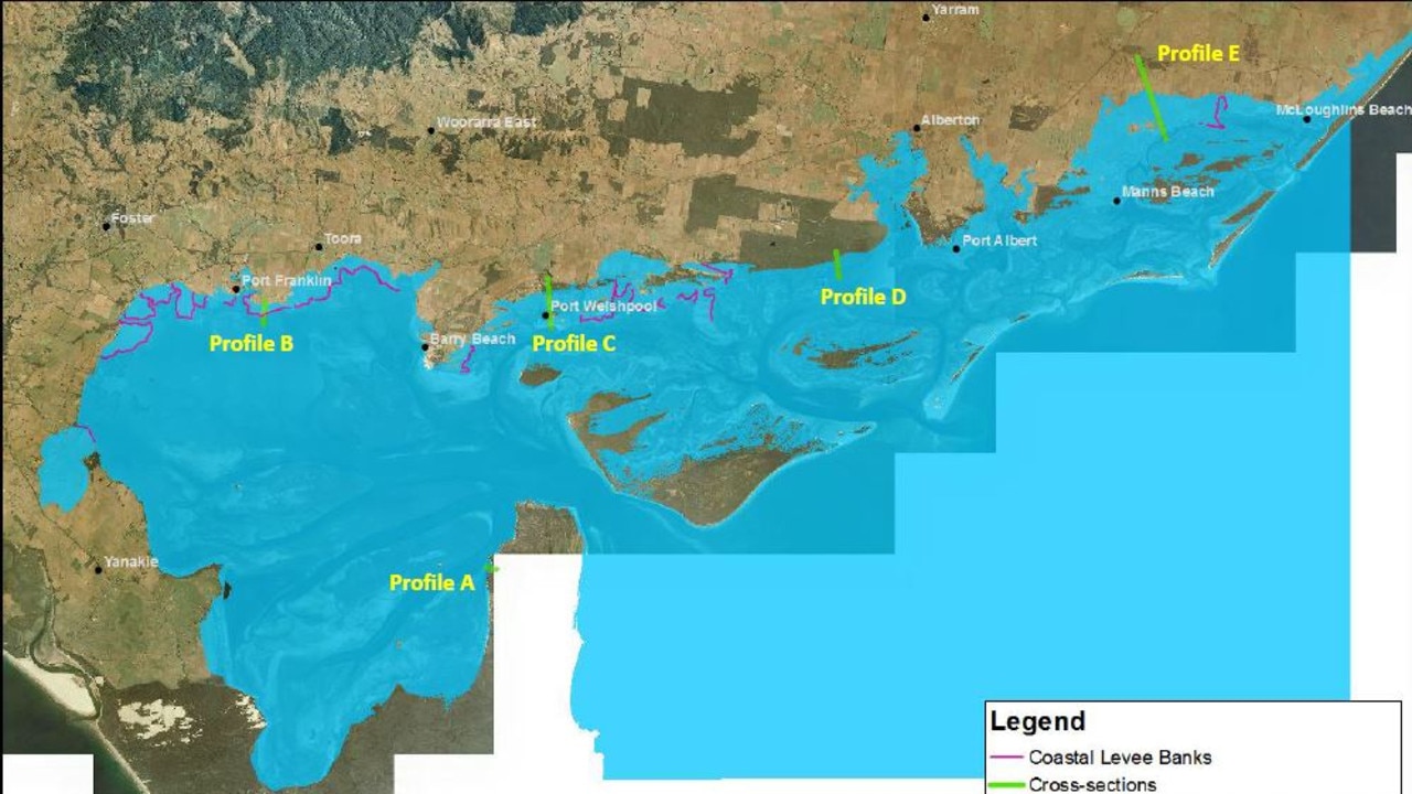 Storm surge modelling for parts of Gippsland. Picture: Supplied