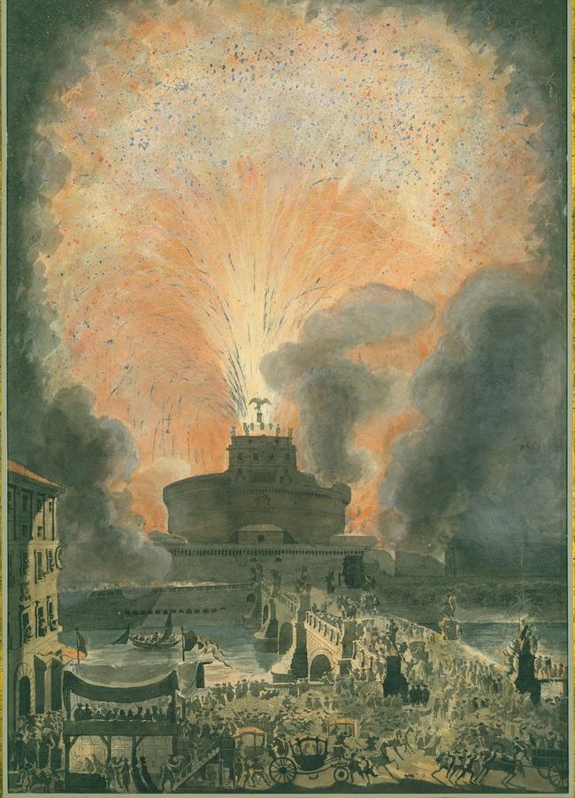 The Girandola at the Castel Sant' Angelo Department, painted circa 1783.