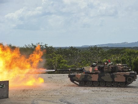 An M1A1 Abrams Main Battle Tank live fires during an exercise at Wide Bay Training Area last year. .