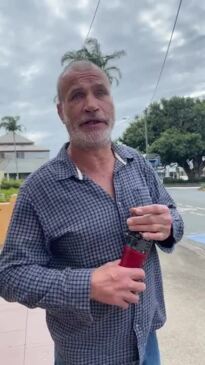 A Queensland man caught in a gross carpark romp with a sex toy has pleaded guilty in court then claimed he was taking the rap for someone else outside. SEE THE VIDEO