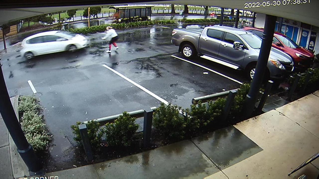 Ms Carter tried to stop the car driving away. Picture: Seven News
