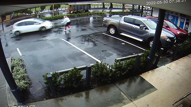 Ms Carter tried to stop the car driving away. Picture: Seven News