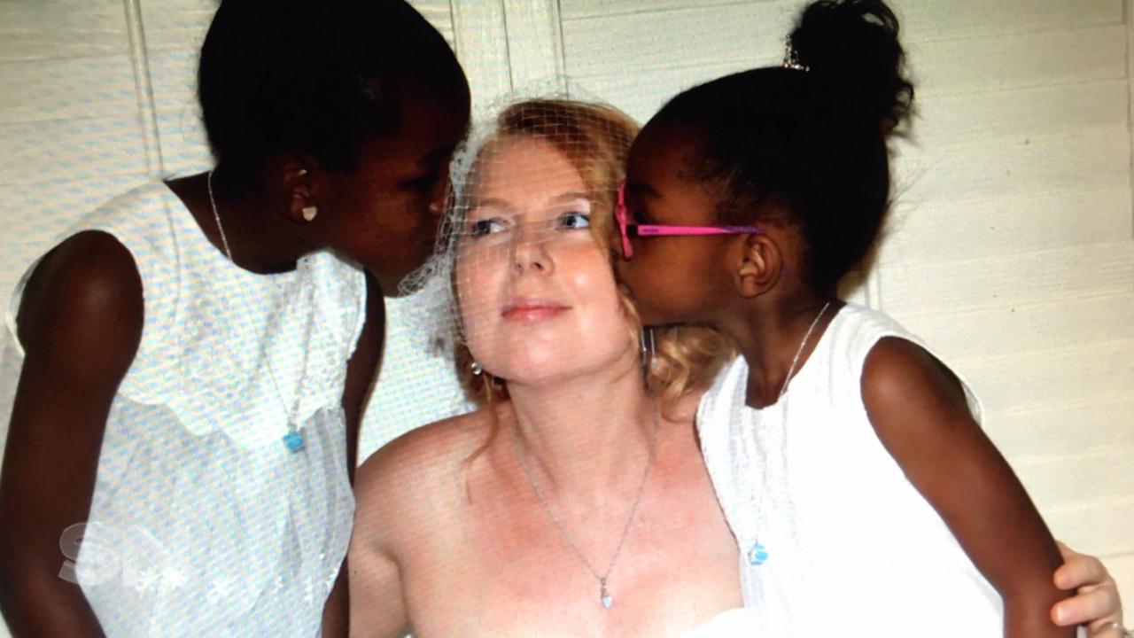 Lisa Cunningham with stepdaughter Sanaa (right) and Nayara (left) Picture: Channel 7