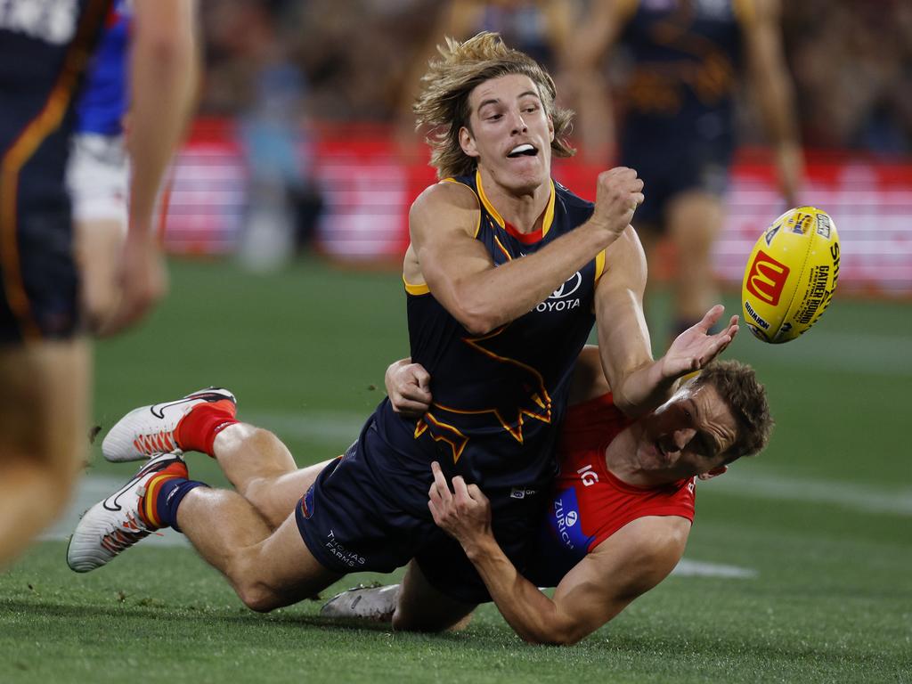 Josh Worrell has been one of the Crows’ best this season. Picture: Michael Klein