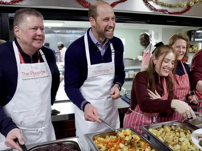 Prince William serving Christmas lunch at @passagecharity in London. Picture: Instagram/princeandprincessofwales