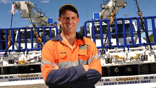 Mike Clayton, operations manager at Clayton's Towing Service in Nambour with the company's new pair of Heavy Response Units used for righting and rescuing trucks and other large vehicles at accident sites.Photo: Iain Curry / Sunshine Coast Daily