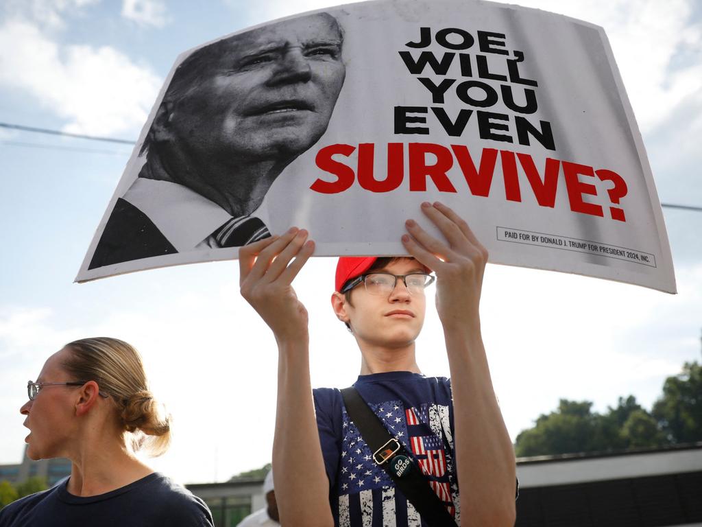 Donald Trump supporters gather over Interstate 85/75 in Atlanta, Georgia, for the first US leaders debate. Picture: AFP