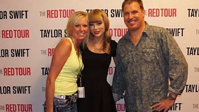 Taylor Swift poses with DJ David Mueller in the photo where he is allegedly groping the singer. Picture: TMZ