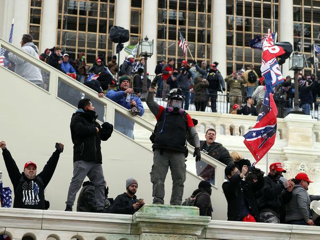 Pro-Trump protesters gather outside the US Capitol Building. Picture: AFP