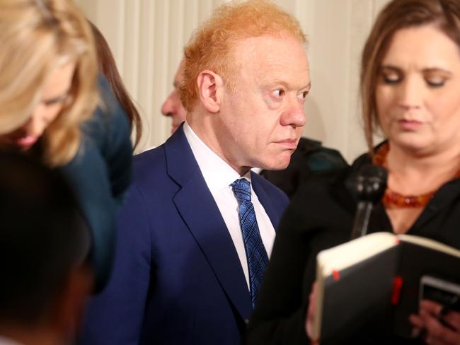 Australian business leader Anthony Pratt was name-checked and thanked by Donald Trump for his investments in the US at the start of the press conference. Picture: Nathan Edwards