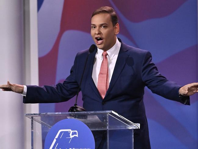 George Santos speaks during the Republican Jewish Coalition Annual Leadership Meeting in Las Vegas. Picture: David Becker for the Washington Post via Getty Images