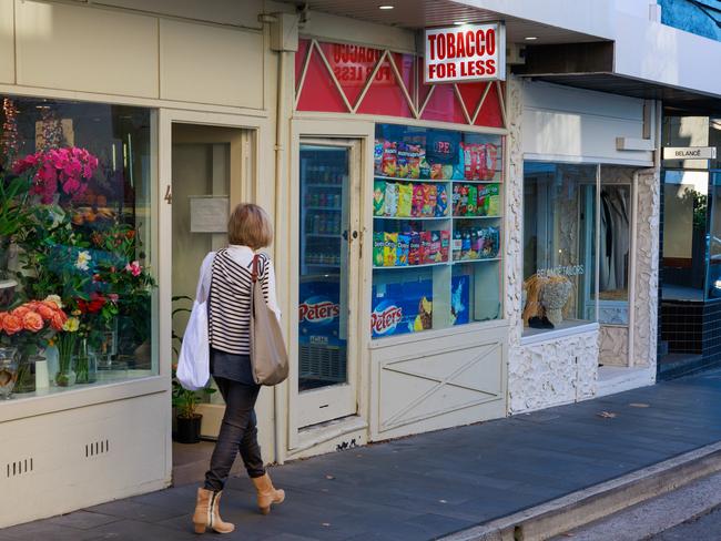 A tobacco shop on William St, Paddington. Picture: Justin Lloyd