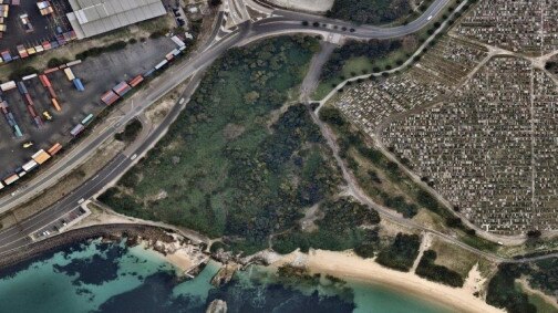 The massive site that will be transformed to include 3000 burial plots at Yarra Bay Beach.