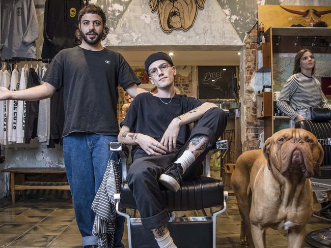 Daniel Letizi, 28 and Harry H, 23 from Beefs Barbers in Richmond. Picture: Jason Edwards