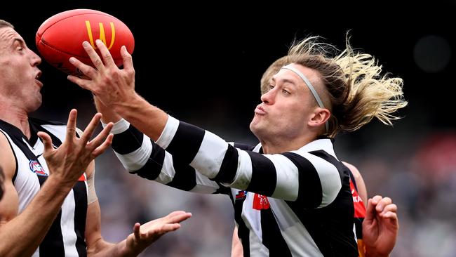 Melbourne must limit Collingwood defender Darcy Moore’s influence. Picture: Michael Klein.