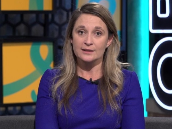 Optus CEO Kelly Bayer Rosmarin addresses customers in a video. Source: Supplied.