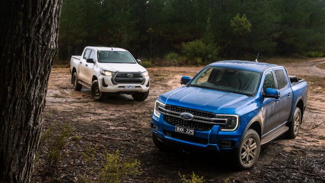 The Ford Ranger (right) and Toyota HiLux were the top selling vehicles in October.