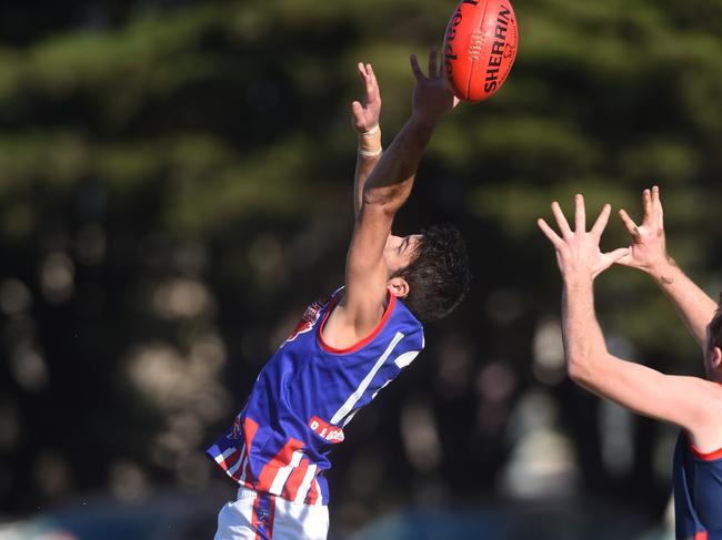 Mathew Collett in action for Keysborough. He’s joined Crib Point. Picture: Chris Eastman