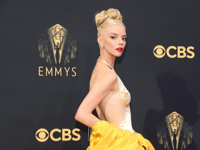 Anya Taylor-Joy, star of The Queen’s Gambit, arrives at the Emmys. Picture: Getty