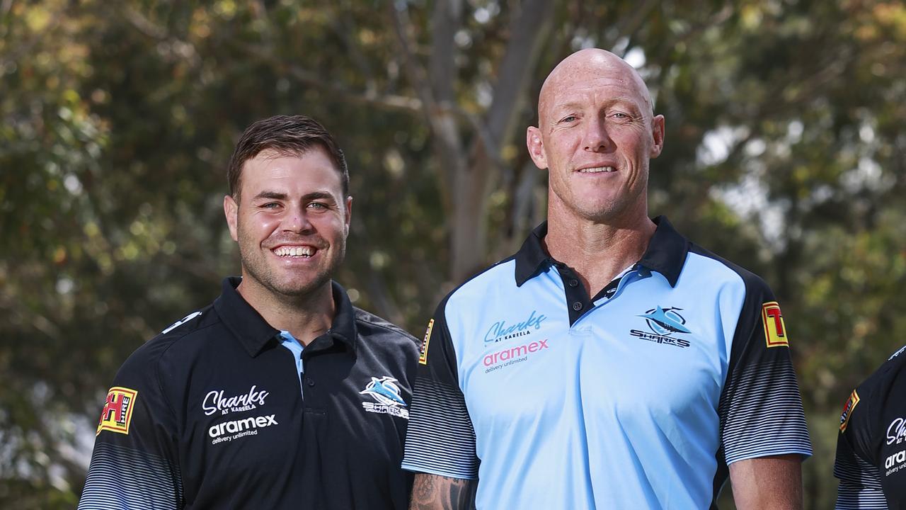 Sharks coach Craig Fitzgibbon (right) has a big call to make on his captain for the 2023 season. Picture: Justin Lloyd.