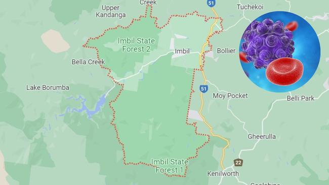 Two places in Imbil have been identified as a location of concern after a measles case in Noosaville.