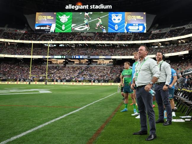 Ricky Stuart on the sidelines in Las Vegas. Picture: Ezra Shaw/Getty Images.