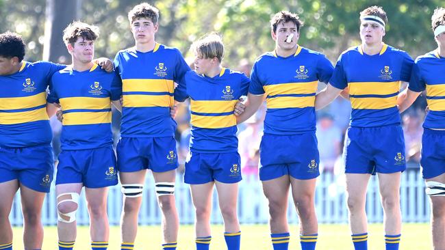 Toowoomba Grammar School players before the game last Saturday. Picture, John Gass