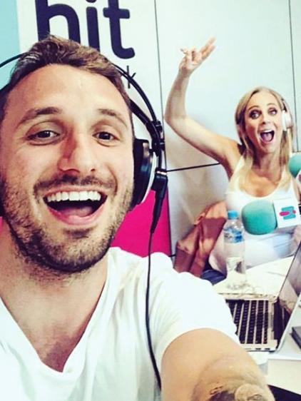 With Tommy Little on their radio show Carrie &amp; Tommy in September. Picture: Instagram