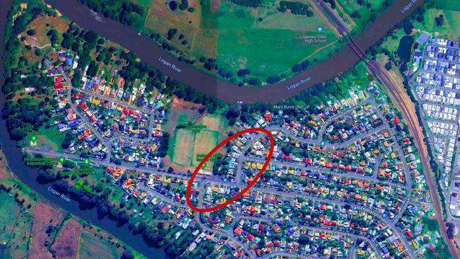 The suburb of Bethania which is now covered by a “moderate risk of flooding” zone. Picture: Google