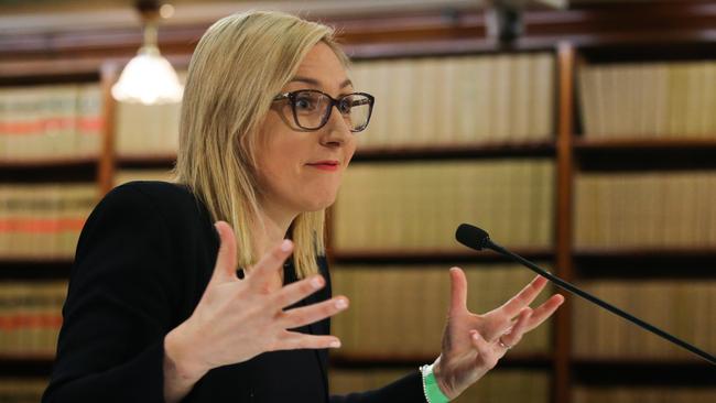 Former Investment NSW boss Amy Brown gives evidence during the inquiry into the appointment of John Barilaro in New York. Picture: NCA Newswire