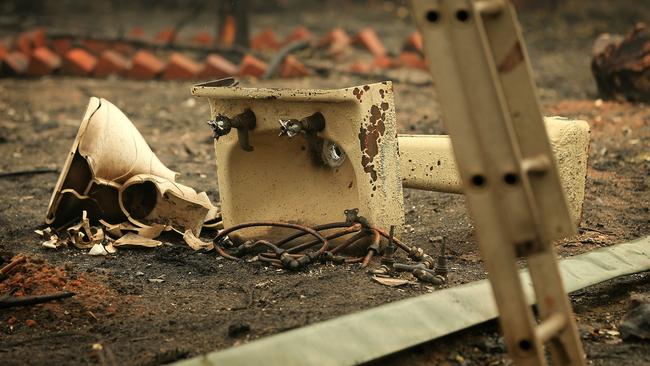 All that remains of the bathroom. Picture: Mark Stewart