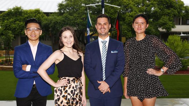 Zung Dang, Jasmine Richards, Ben Weeks and Sophia Mepham at Southport State School. Picture: Tertius Pickard