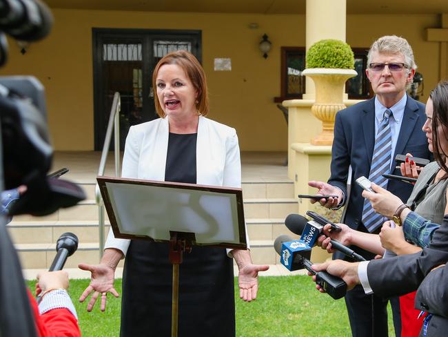 Sussan Ley defending herself over travel rort allegations relating to trips to the Gold Coast with her partner to purchase a property. Picture: Simon Dallinger