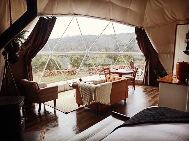 Inside the Tranquility Dome at Luna Lodge. Picture: Supplied