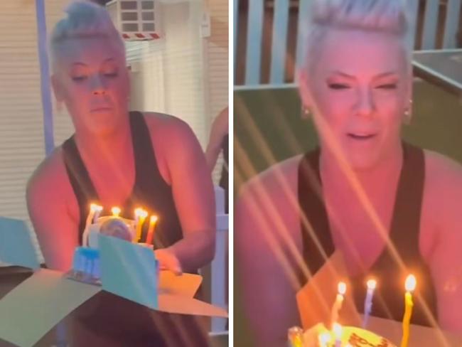 Pink has surprised an 11 year old fan for her birthday.