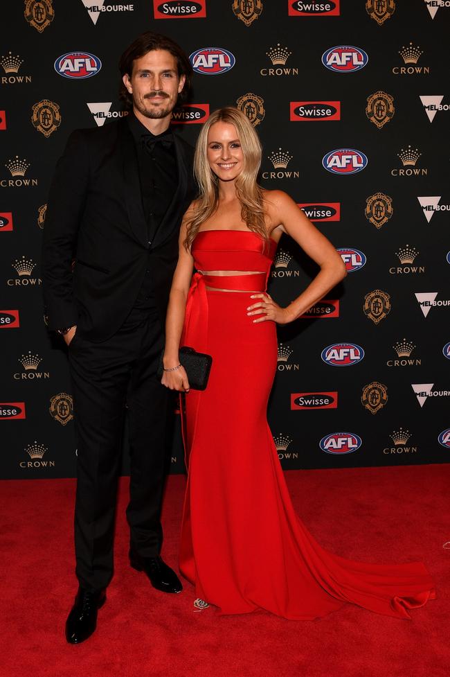 Phil Davis of Greater Western Sydney and partner Greta Kernan. Picture: AAP