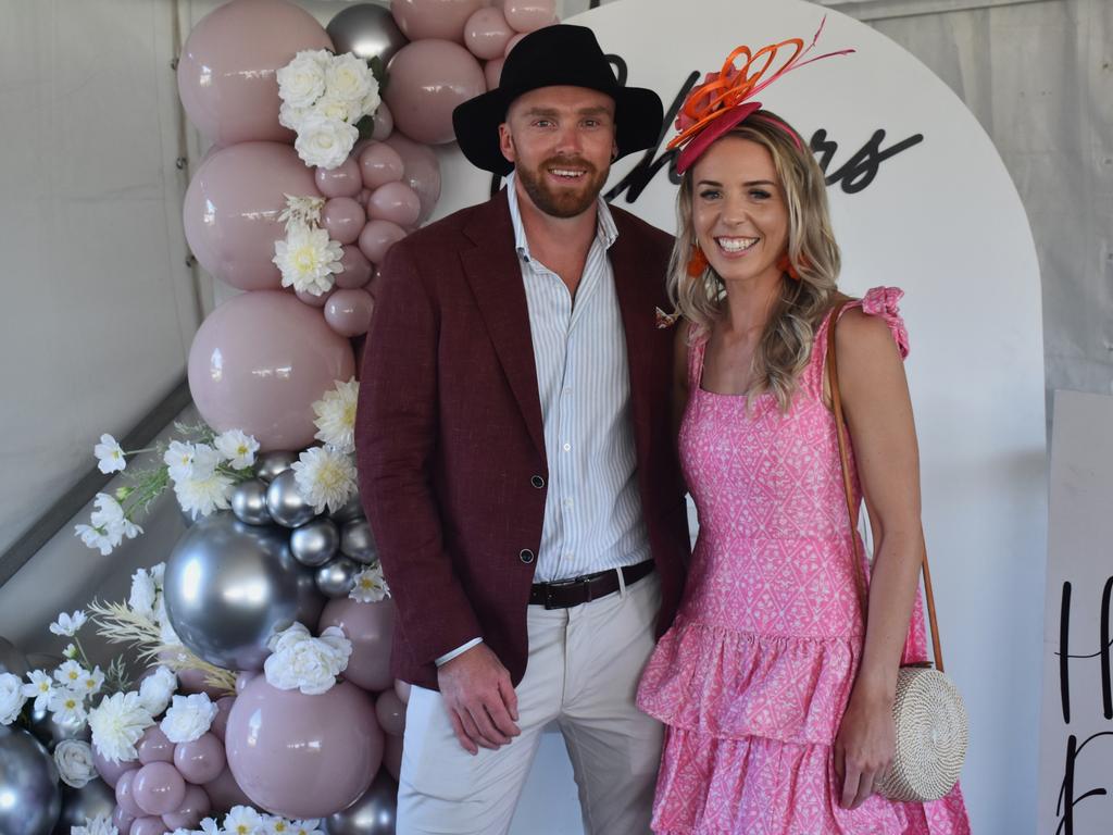 Chris Wyvill and Sheridan Bennett at the Rockhampton Cup race meeting at Callaghan Park on July 13, 2024.