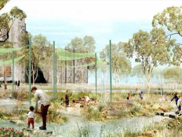 Playground and creek restoration as part of Woodward Place Masterplan. Picture: Terrior architecture