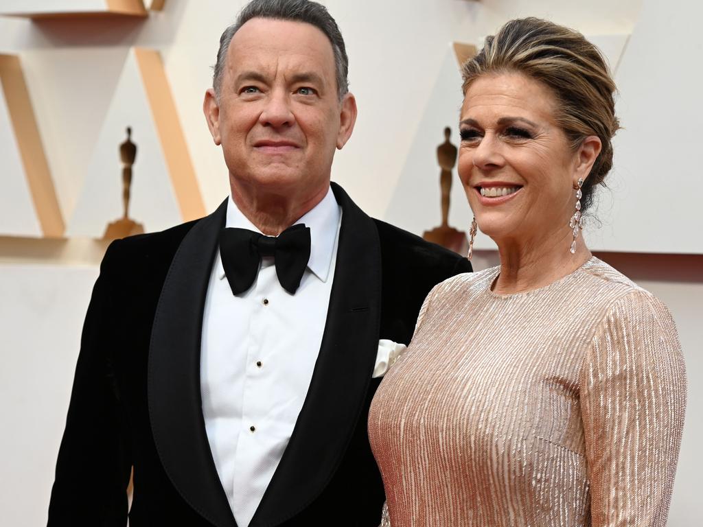 US actor Tom Hanks and wife Rita Wilson. Picture: Robyn Beck/AFP