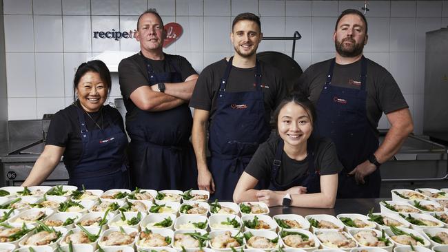 Nagi Maehashi with staff at Recipe Tin Meals. Picture: Rob Palmer