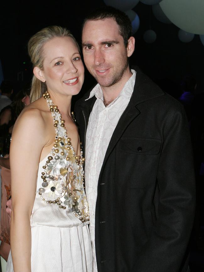 Bickmore and husband Greg Lange at a Network 10 party in Melbourne in 2008.