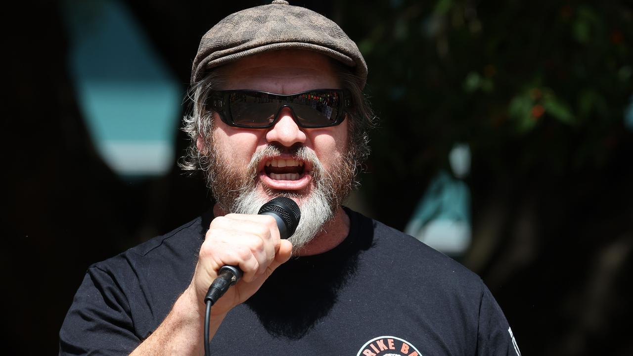 Former CFMEU national president Jade Ingham, Union protest, Emma Miller Place, Brisbane. Picture: Liam Kidston